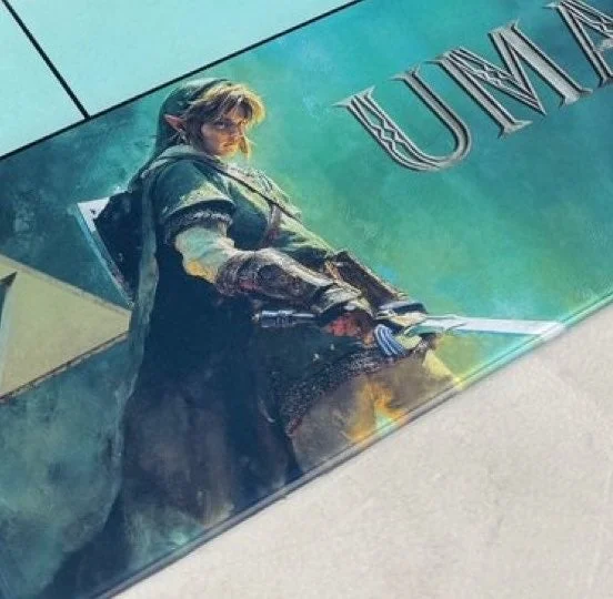 Clapper board of Legend of Zelda film showing Link holding the Master Sword