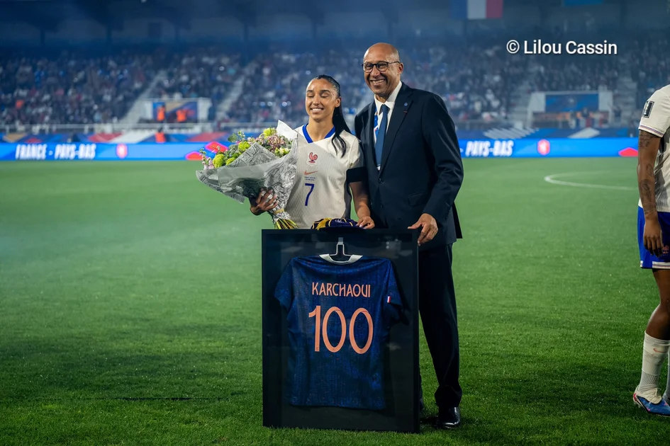 Sakina Karchaoui fête sa 100e sélection avec les Bleues face aux Pays-Bas