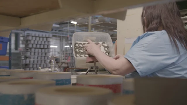 A view of a factory worker for Denby.