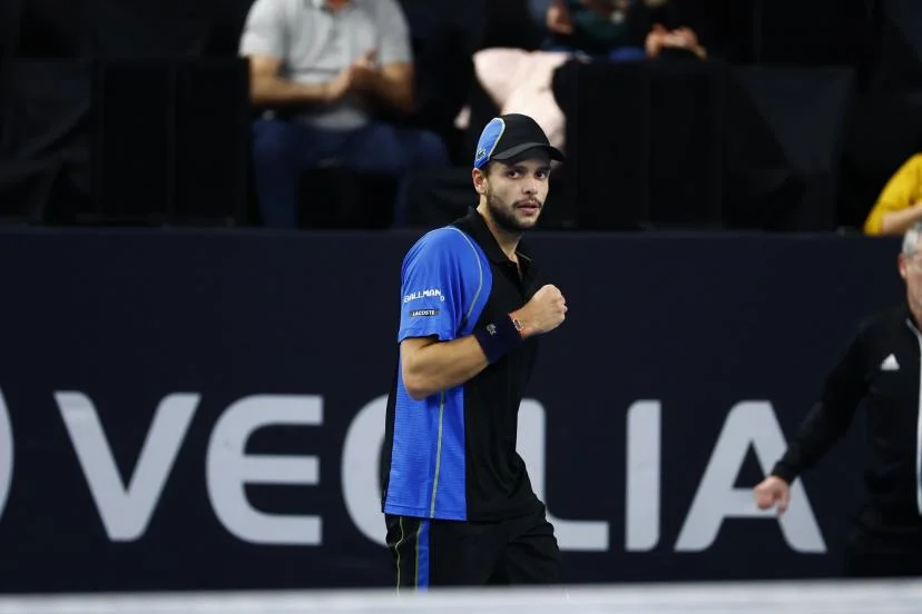 Grégoire Barrère a réussi son entrée à Madrid mercredi face à Emilio Nava. (F. Porcu/L'Équipe)