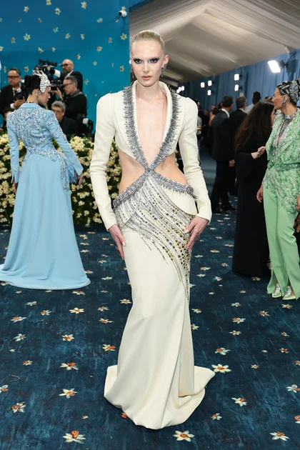 NEW YORK NEW YORK  MAY 05 Alex Consani attends the 2025 Met Gala Celebrating Superfine Tailoring Black Style at...