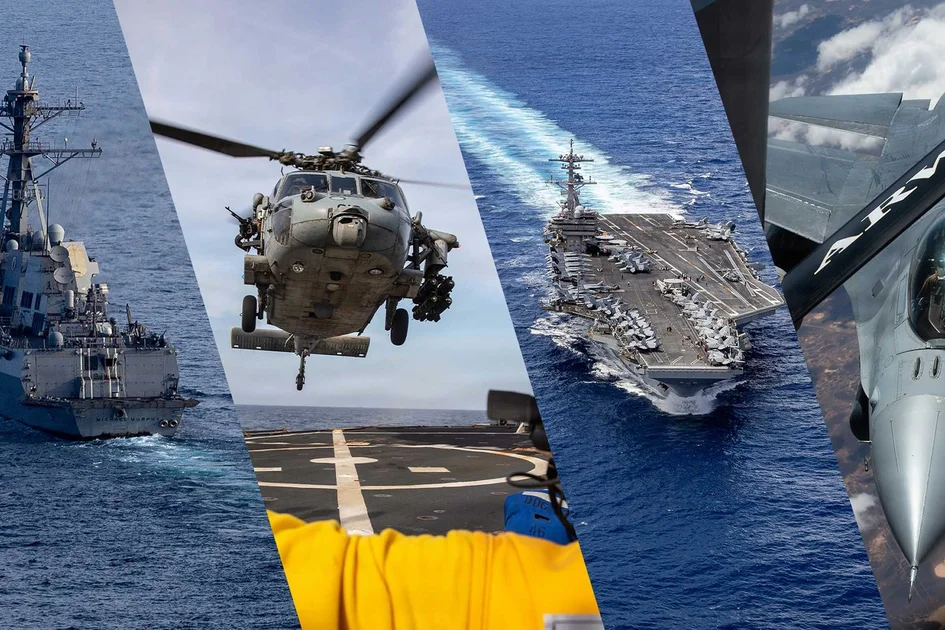For Operation Project Freedom, U.S. Central Command deployed Arleigh Burke-class destroyers, helicopters, aircraft carriers, F-16 fighter jets, drones, and about 15,000 troops to protect commercial ships and try to reopen the Strait of Hormuz. (Picture source: CENTCOM)