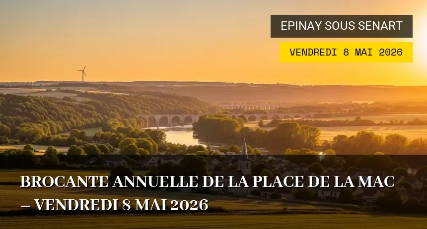 Affiche de l'événement : Brocante Annuelle de la Place de la MAC – Vendredi 8 Mai 2026