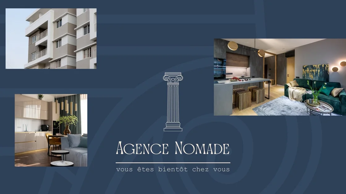 Présentation Bien Immobilier Bleu Beige Élégant
