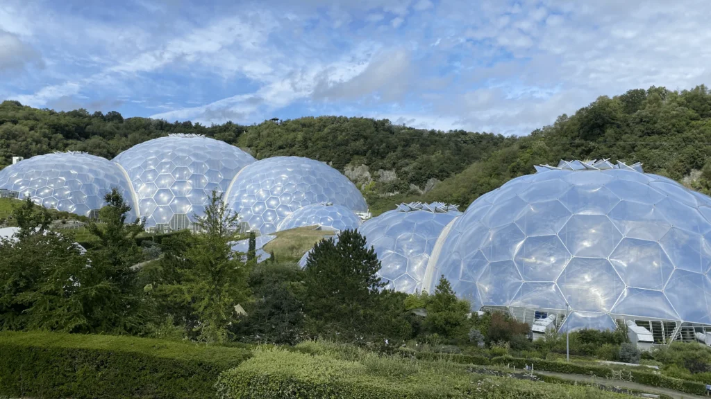An image showing the rainforest biomes at Cornwall eden project