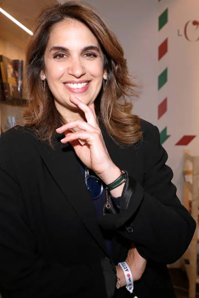 Journalist Sonia Mabrouk poses during a portrait session in Paris, France on .