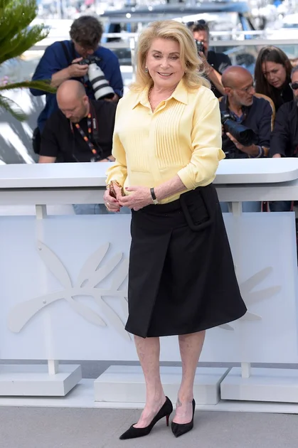 French actress Catherine Deneuve at Gentle Monster photocall during the 2026 Cannes Film Festival in...