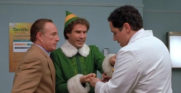 Jon Favreau appearing in his movie 'Elf' with Will Ferrell [Credit: New Line]