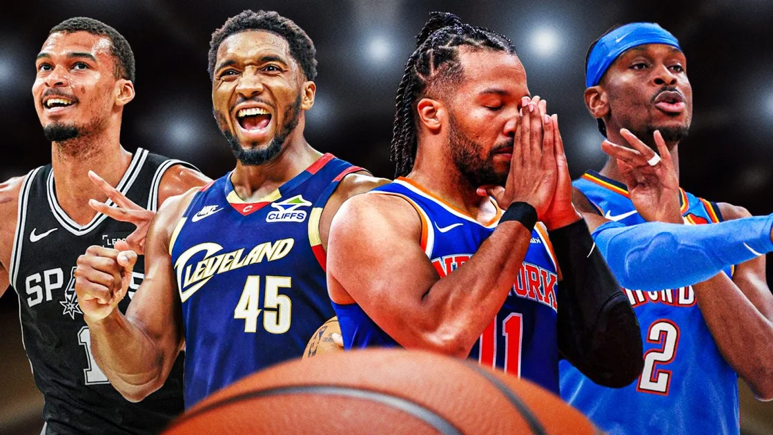 Donovan Mitchell, Jalen Brunson, Shai Gilgeous-Alexander, and Victor Wembanyama all together