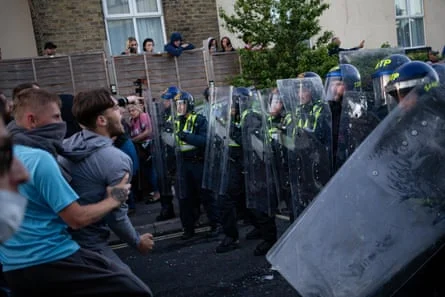 Police clash with rioters in Southampton following the jailing of Henry Nowak’s killer, Vickrum Digwa, 2 June 2026.