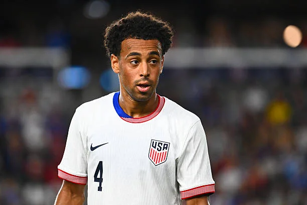 Tyler Adams of the United States plays in an International Friendly against Japan at Lower.com Field on September 9, 2025 in Columbus, Ohio.