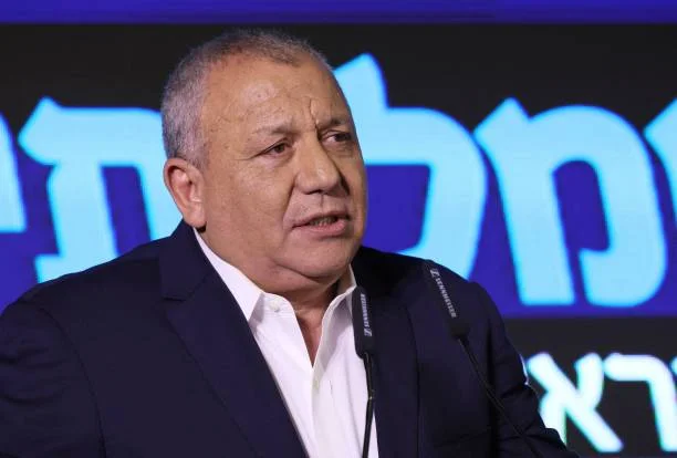 Israel's former army chief of staff Gadi Eisenkot addresses a press conference in the central city of Ramat Gan on August 14, 2022. Eisenkot...