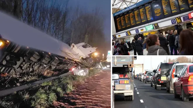 Christmas getaway chaos as M40 closure sees thousands forced to find alternate routes - as trains face cancellations
