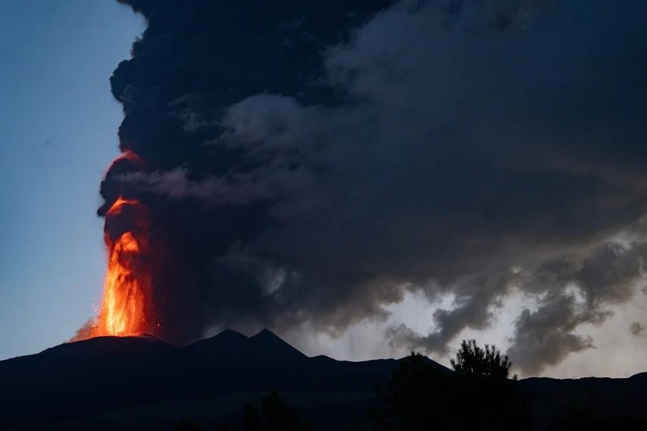 Italy's Mount Etna erupts at dawn
