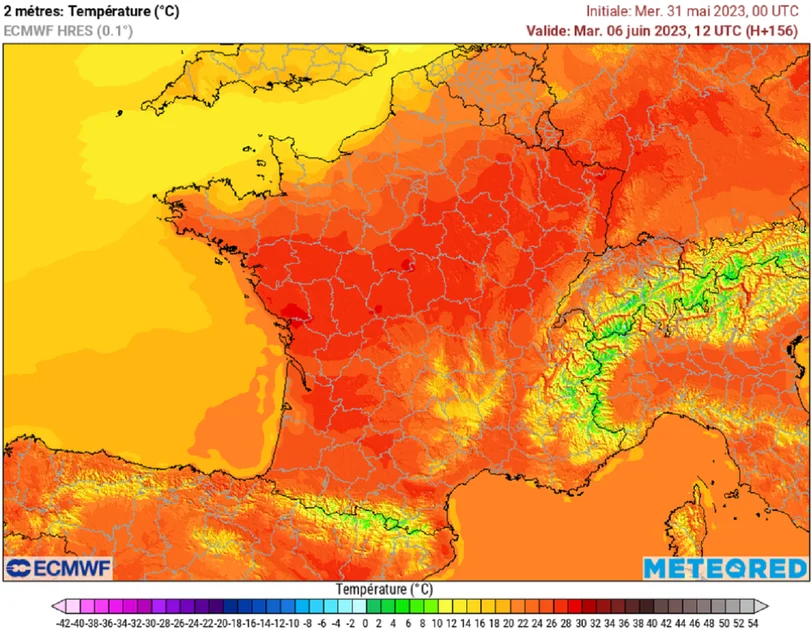 En début de semaine prochaine, le mercure sera souvent compris entre 25 et 30°C sur les 3/4 du pays.