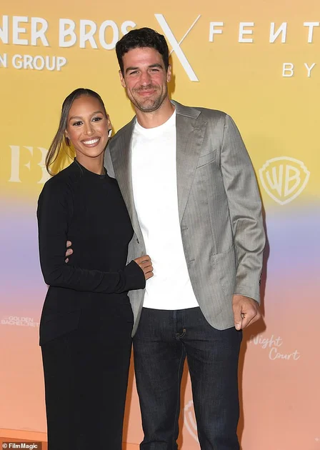Bachelor star Joe Amabile has revealed he has been diagnosed with an early stage brain tumor in a devastating video - pictured with wife Serena Pitt in 2024