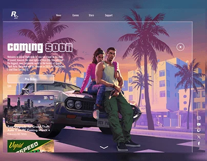 Design website for Rockstar 💲 GTA 6 VI 💲