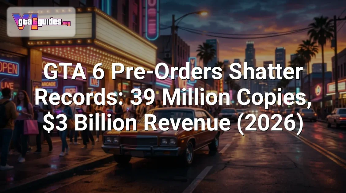 GTA 6 Pre-Orders Shatter Records: 39 Million Copies, $3 Billion Revenue (2026)