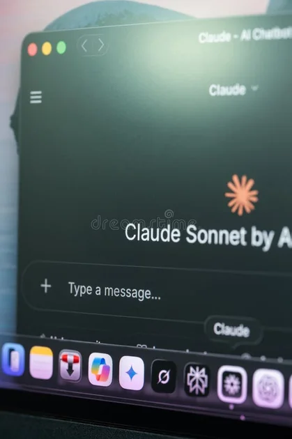 New York, USA - May 14, 2026: Typing question to Claude AI bot in menu bar on computer screen macro close up view. Claude ai stock images, royalty-free photos and pictures