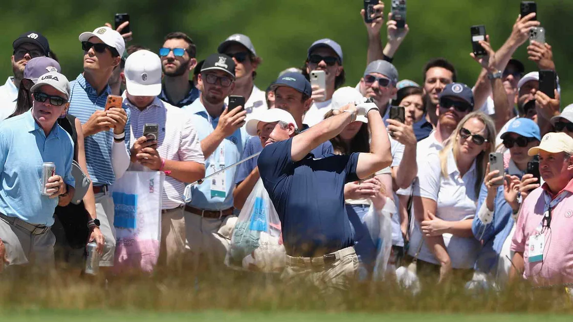 2026 U.S. Open Thursday TV coverage: Rory McIlroy plays shot at Shinnecock Hills.