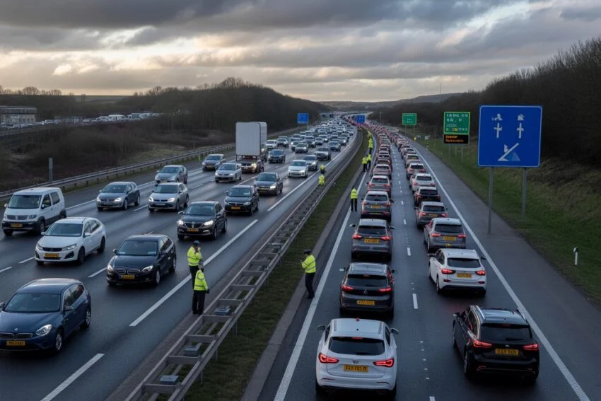 M62 traffic near huddersfield