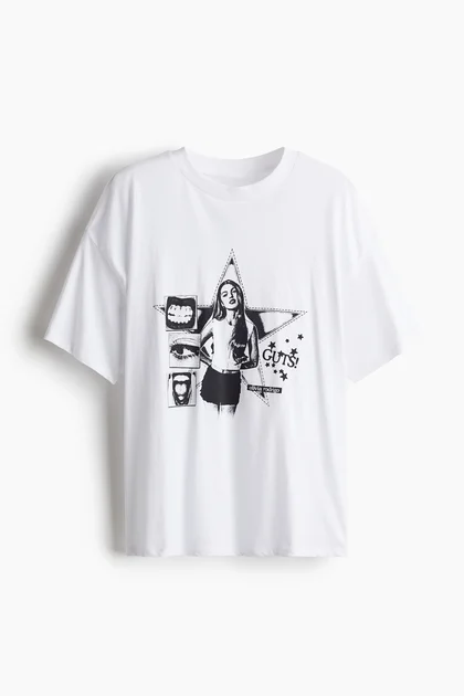 T-shirt grande taille imprimé - Blanc/Olivia Rodrigo - FEMME | H&M CA 3