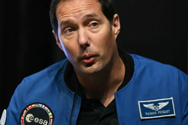 European Space Agency's French astronaut Thomas Pesquet speaks during the Indian Space Conclave in New Delhi on October 9, 2023.