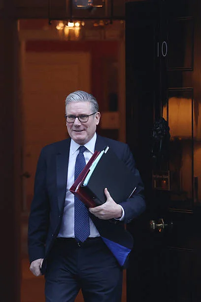 Prime Minister Keir Starmer leaves for PMQ's at 10 Downing Street on January 14, 2026 in London, England.