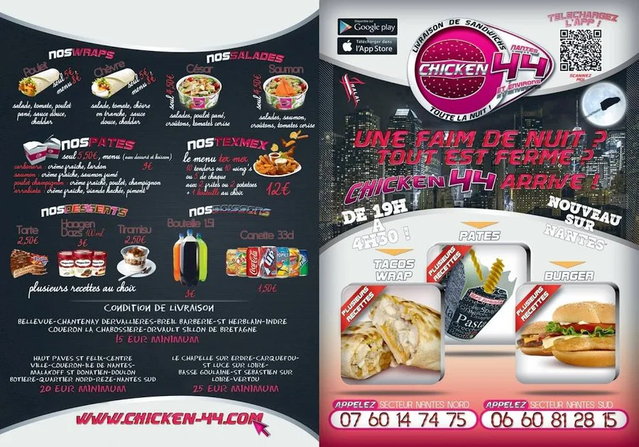 Chicken City 44 - Livraison de nuit Nantes - Junk food Food Cuisine Comfort food Dish background