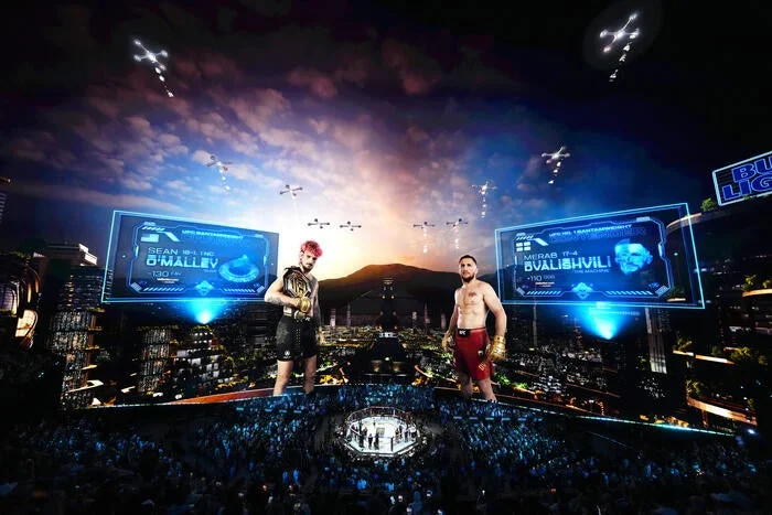 A general view of the Octagon during the UFC 306 at Riyadh Season Noche UFC event at Sphere on September 14, 2024 in Las Vegas, Nevada. (Photo by Josh Hedges/Zuffa LLC)