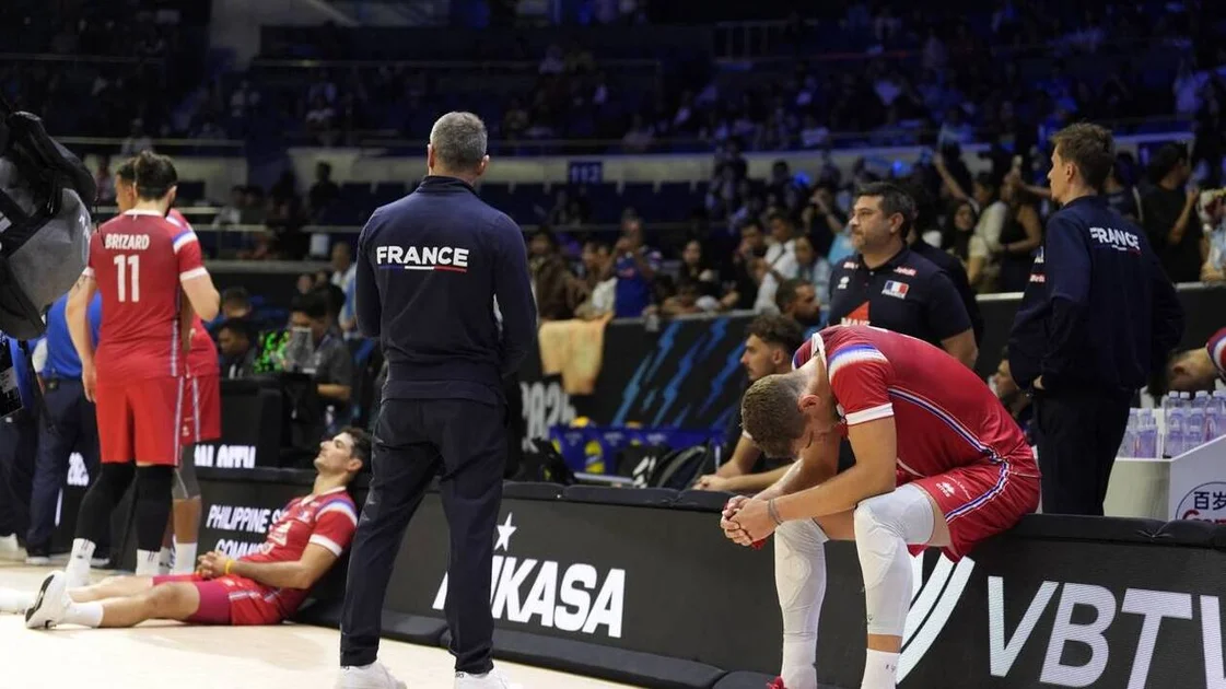 L’équipe de France de volley, ici en septembre 2025, s’est inclinée face à l’Allemagne.