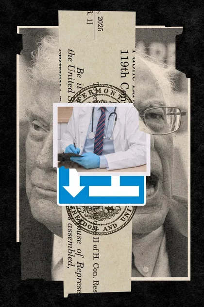 Illustration of Donald Trump and Bernie Sanders, how the Big Beautiful Bill is affecting Vermont