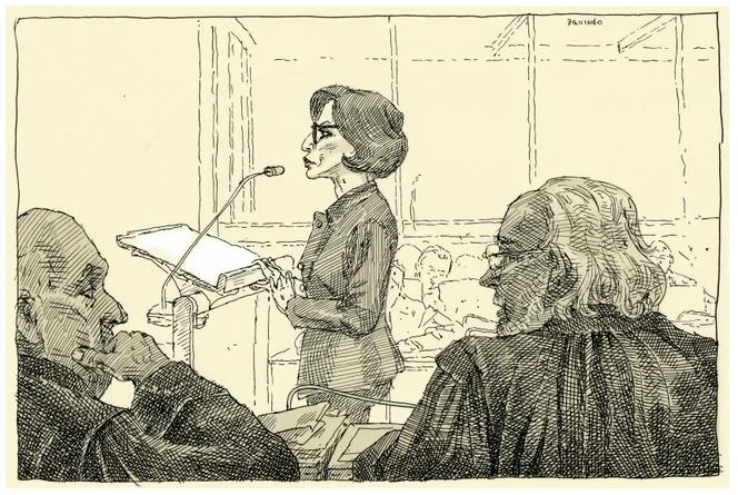 Rachida Dati au tribunal correctionnel de Paris, devant les avocats des parties civiles Philippe Goossens et Jérôme Karsenti, le 16 septembre 2026.