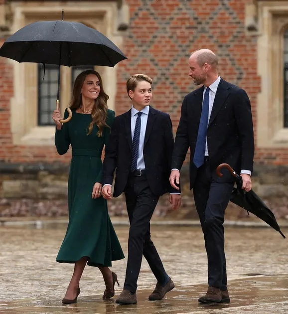 Kate Middleton, Prince George and Prince William on George's first day at Eton College on Sept. 8, 2026Credit: Adrian DENNIS / POOL / AFP via Getty