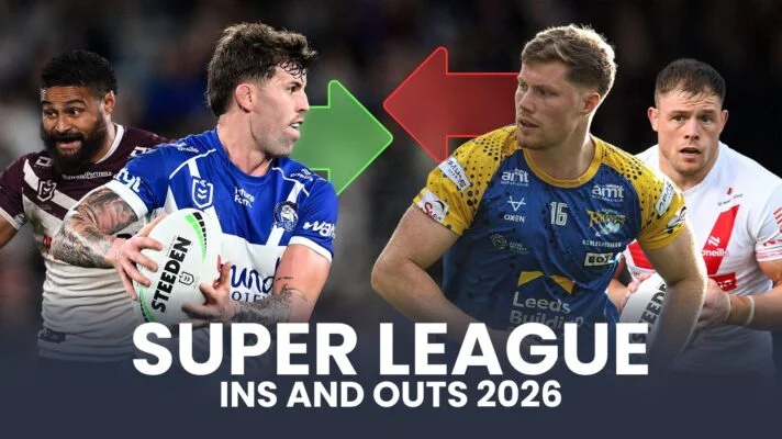 Super League ins and outs 2026 with pictures of Toafofoa Sipley, Toby Sexton, Morgan Gannon and Morgan Knowles