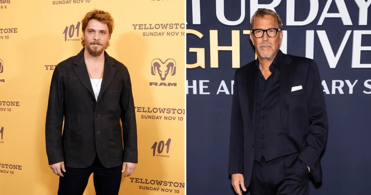 Luke Grimes said he hasn’t spoken to Kevin Costner since ‘Yellowstone’ and doubts a John Dutton flashback on ‘Marshals’ (Getty Images and TheStewartofNY/WireImage)