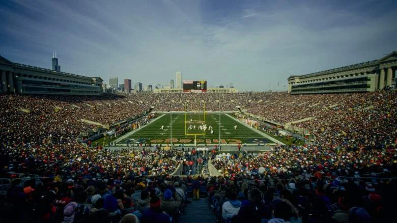 An elevated general stadium view of the National Football Conference Central Division game between the Tampa Bay Buccaneers and the Chicago Bears.