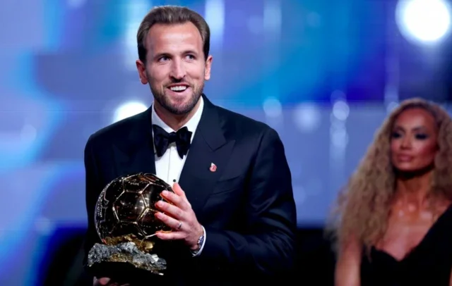 England captain Harry Kane wins the Men's Ballon d'Or at the 2026 Ballon d'Or awards ceremony