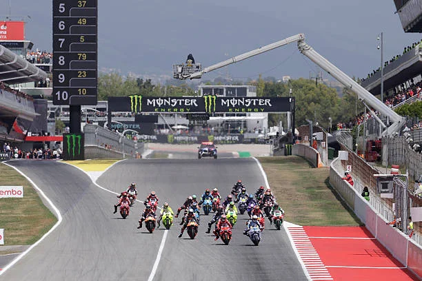 MotoGP race start during the MotoGP Of Catalunya Race at the Catalunya on September 7, 2025 in Barcelona Spain